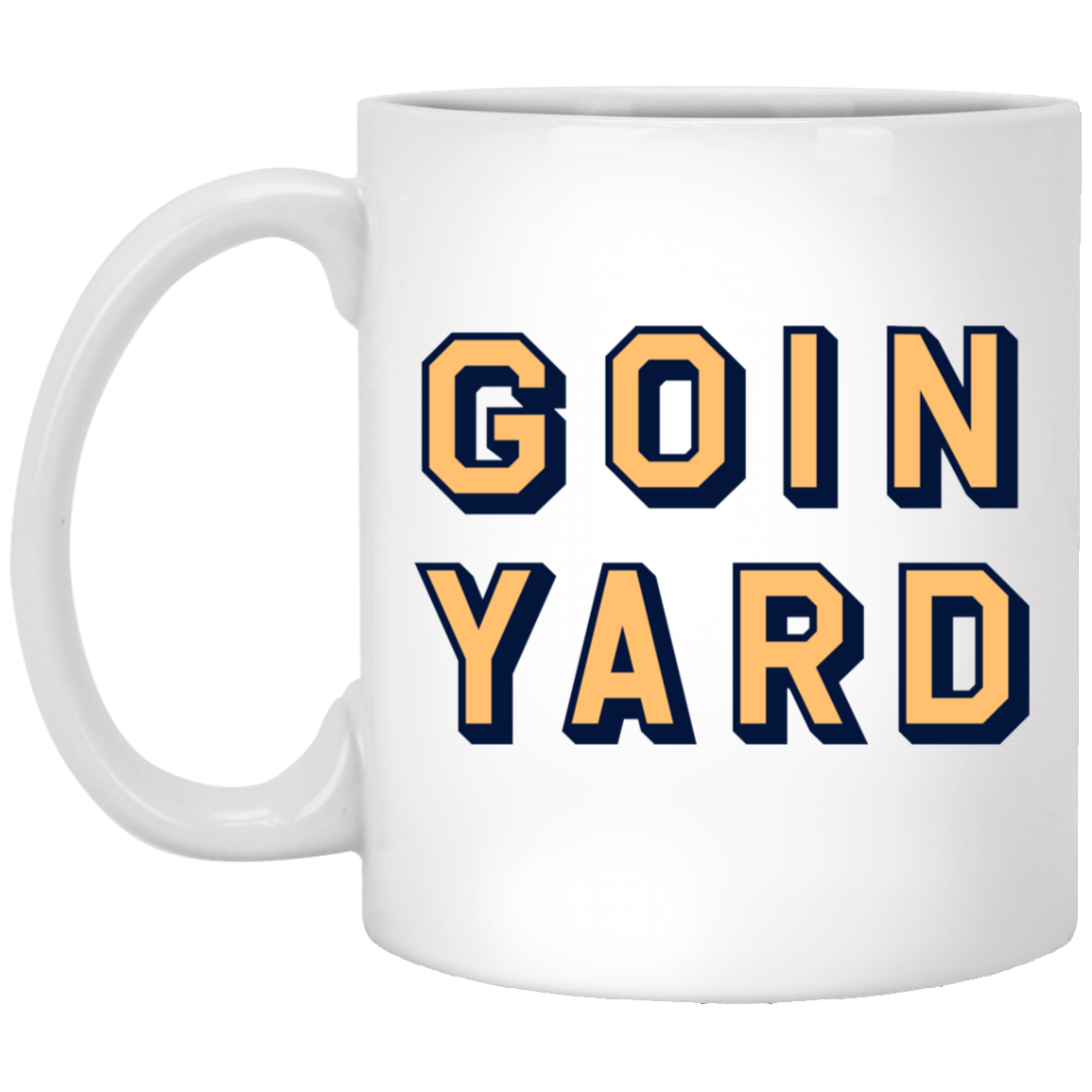 Goin Yard - Lt Orange + Navy White Mug