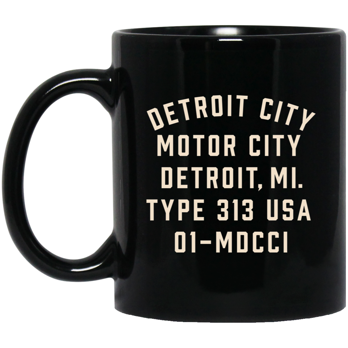 Detroit Work - Ivory Black Mug