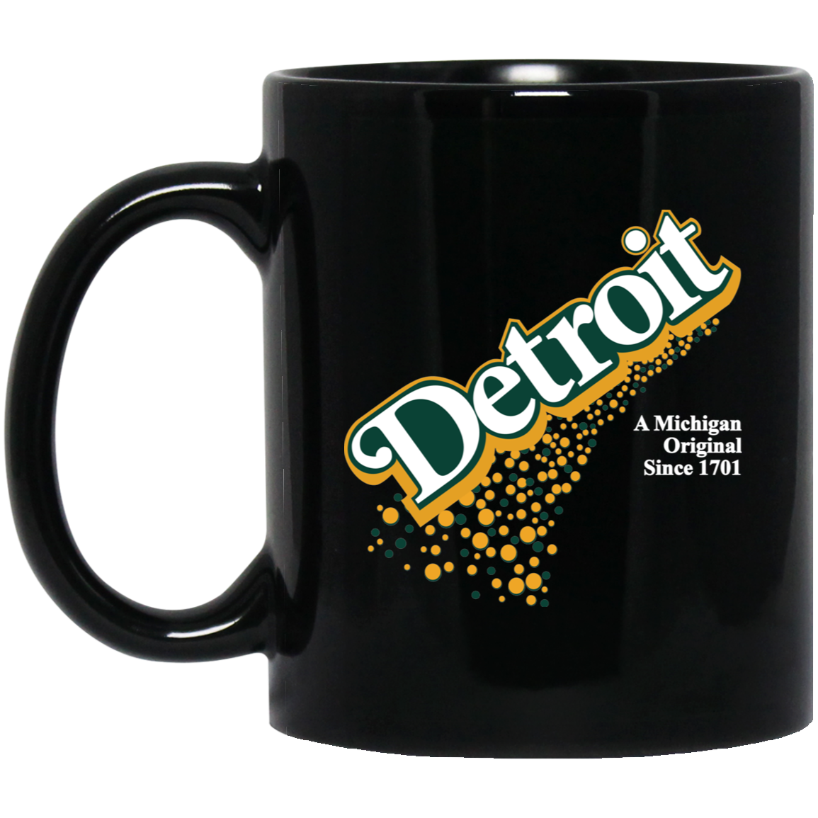 Detroit Original - Green + White Black Mug