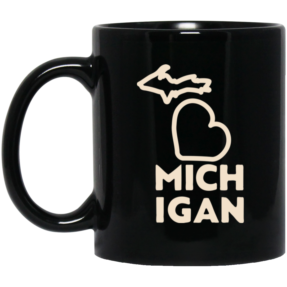 Love Michigan - Ivory Black Mug