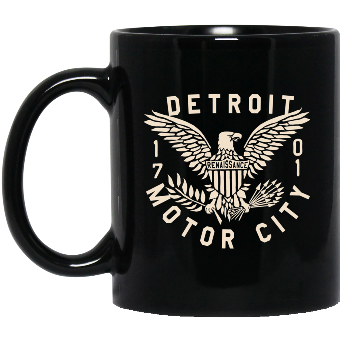 Detroit Eagle - Ivory Black Mug
