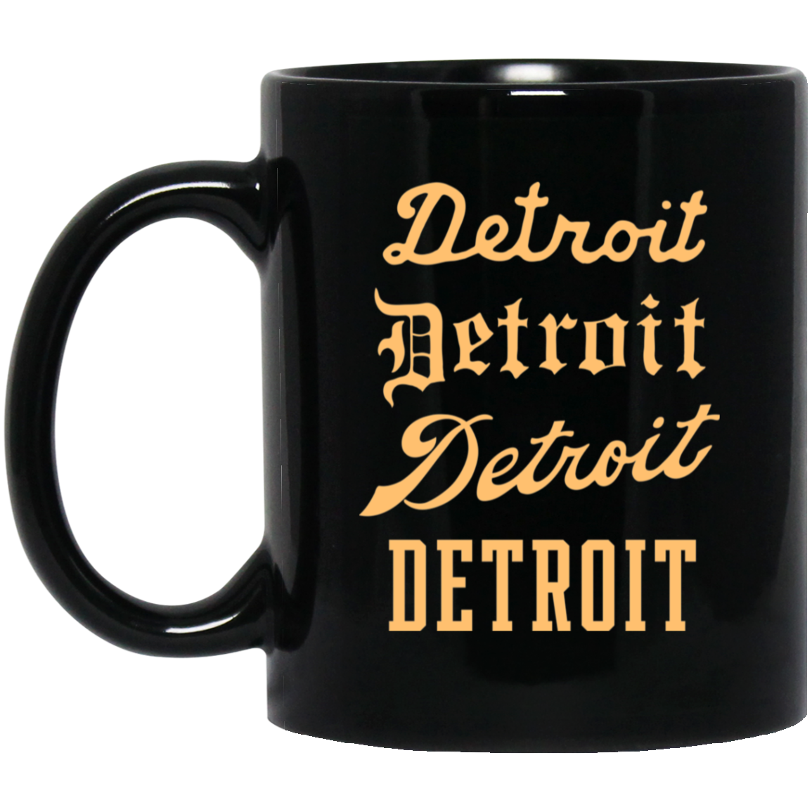 Detroit Stack - Lt Orange Black Mug