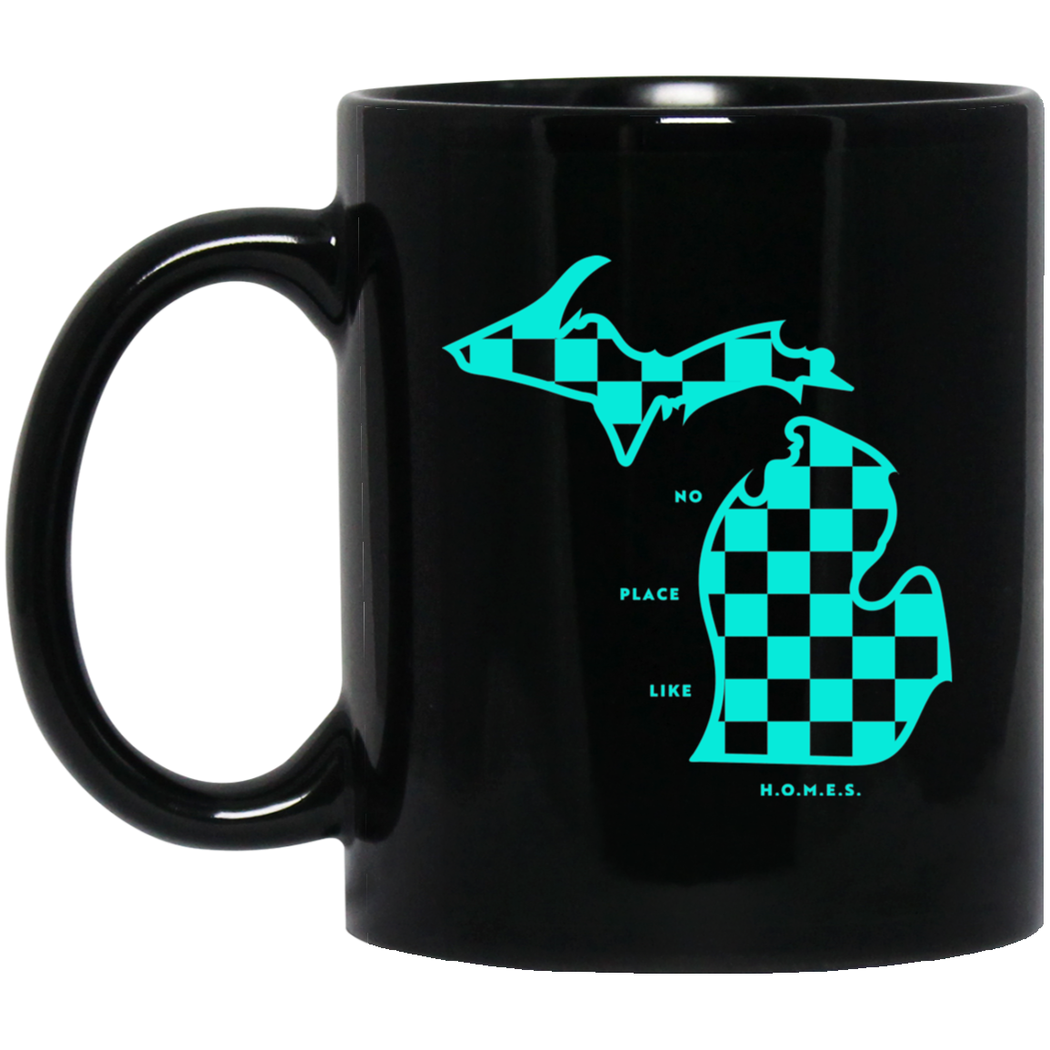 No Place Like Homes - Aqua Black Mug