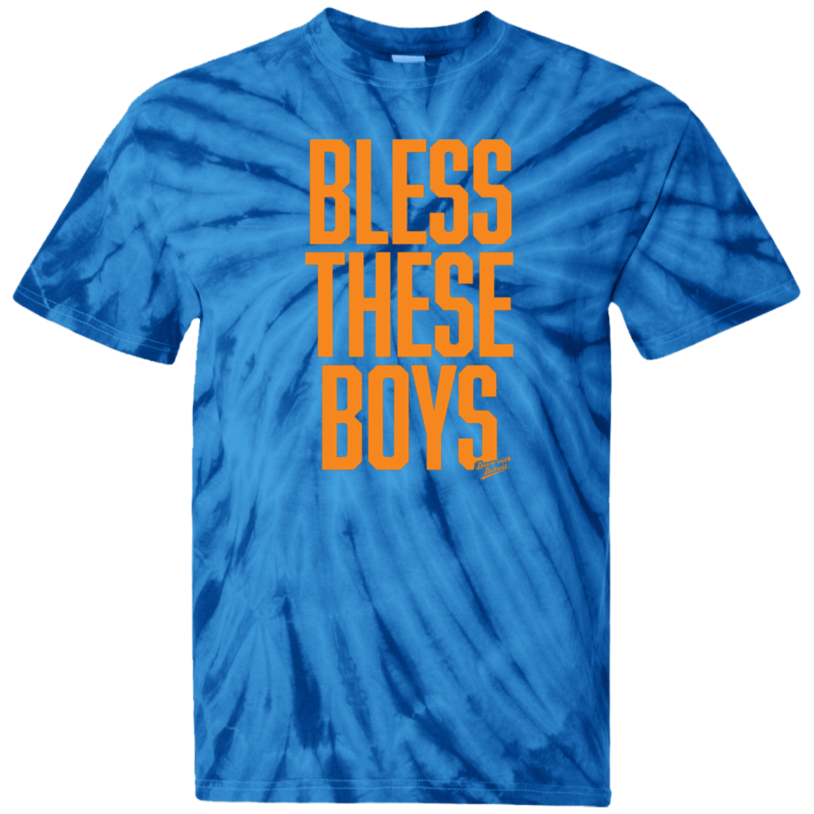 Bless These Boys - Block Font - Orange Unisex Tie Dye T-Shirt