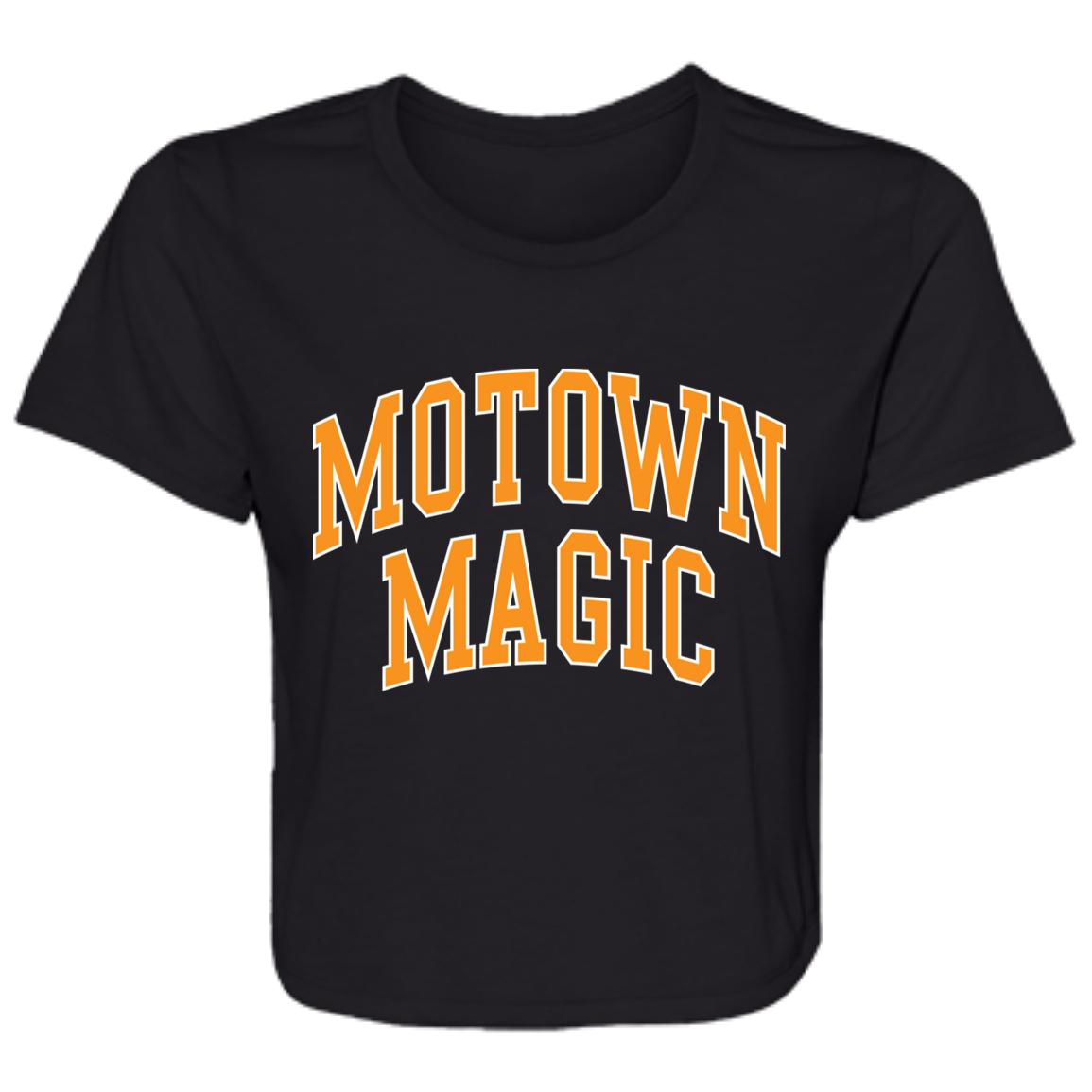 Motown Magic - Orange Women's Flowy Cropped T-Shirt