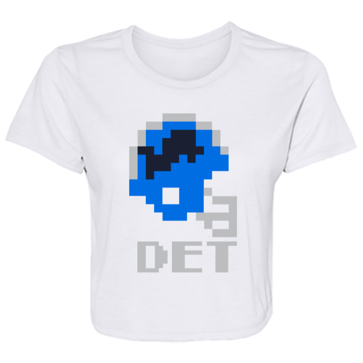 Detroit Football 8bit - Honolulu Flowy Cropped Tee