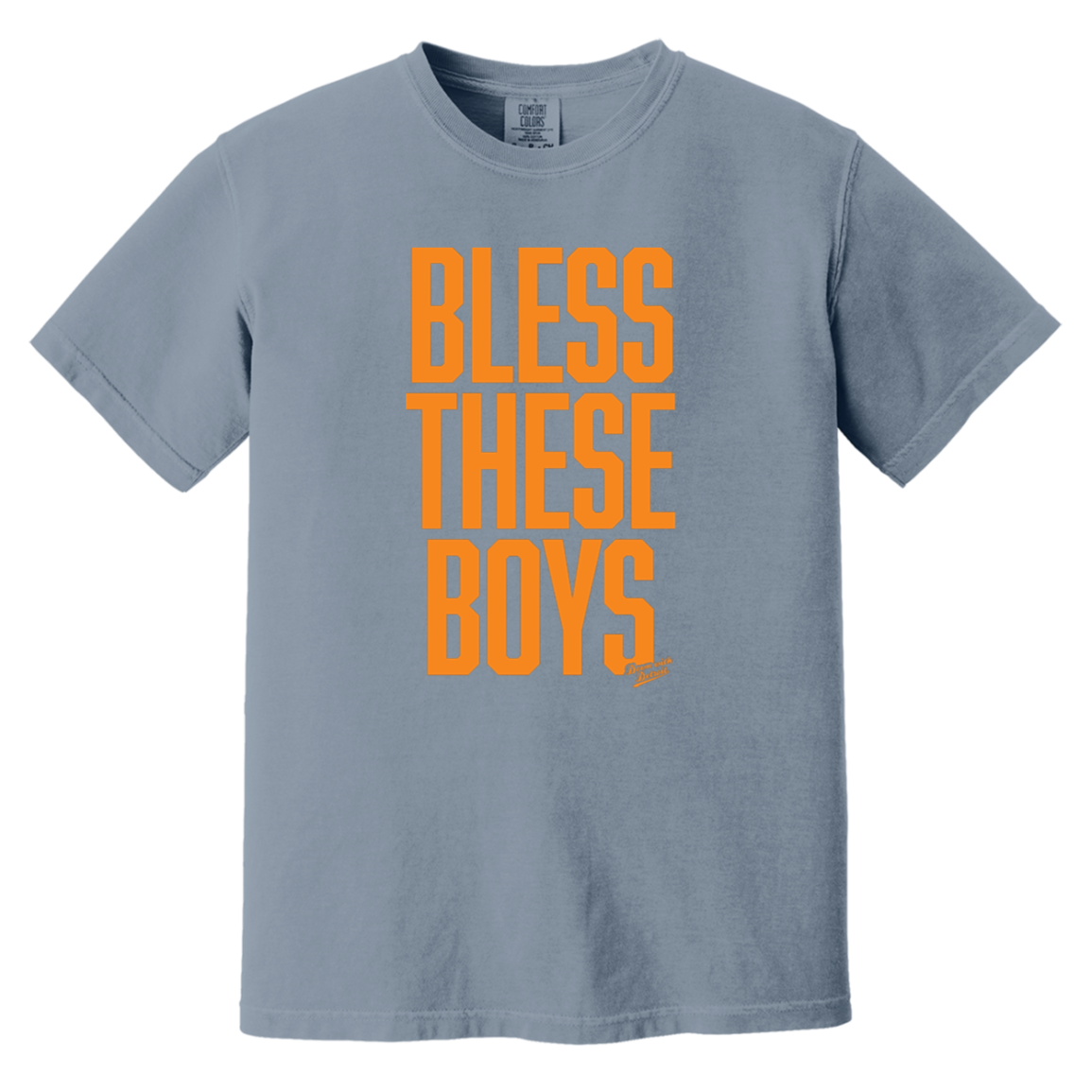 Bless These Boys - Block Font - Orange Vintage Washed T-Shirt