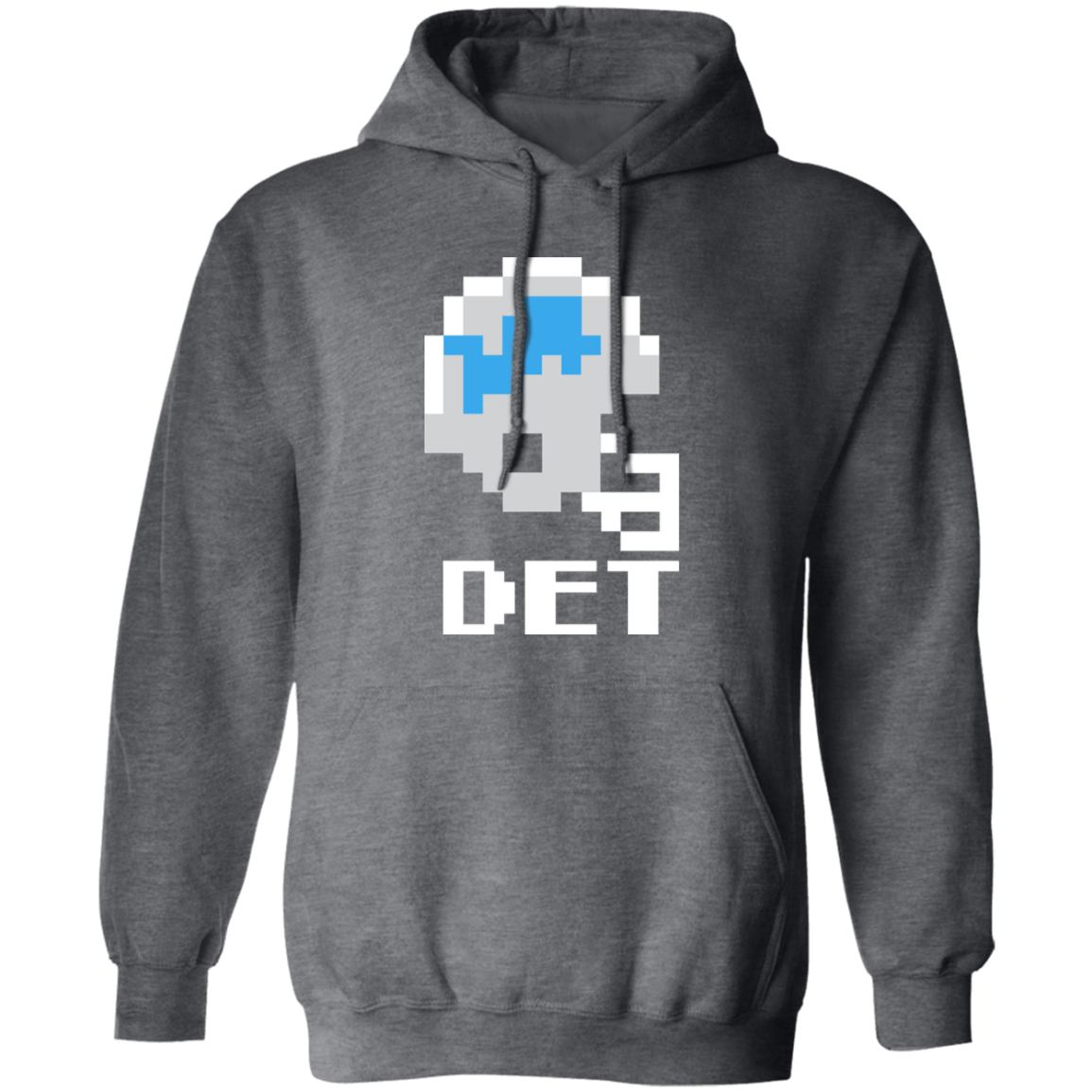 Detroit Football 8bit - Vintage Grey Classic Unisex Hoodie