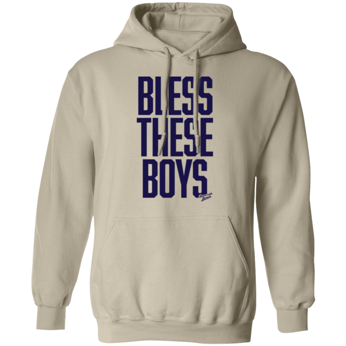 Bless These Boys Block Font - Navy Unisex Pullover Hoodie