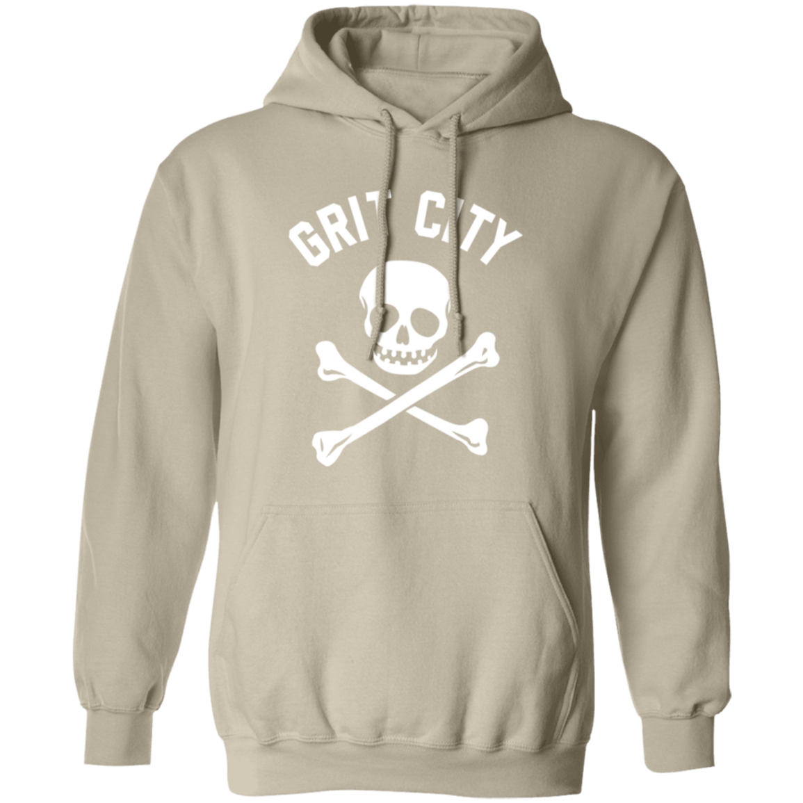 Grit City Cross Bones - White Unisex Pullover Hoodie