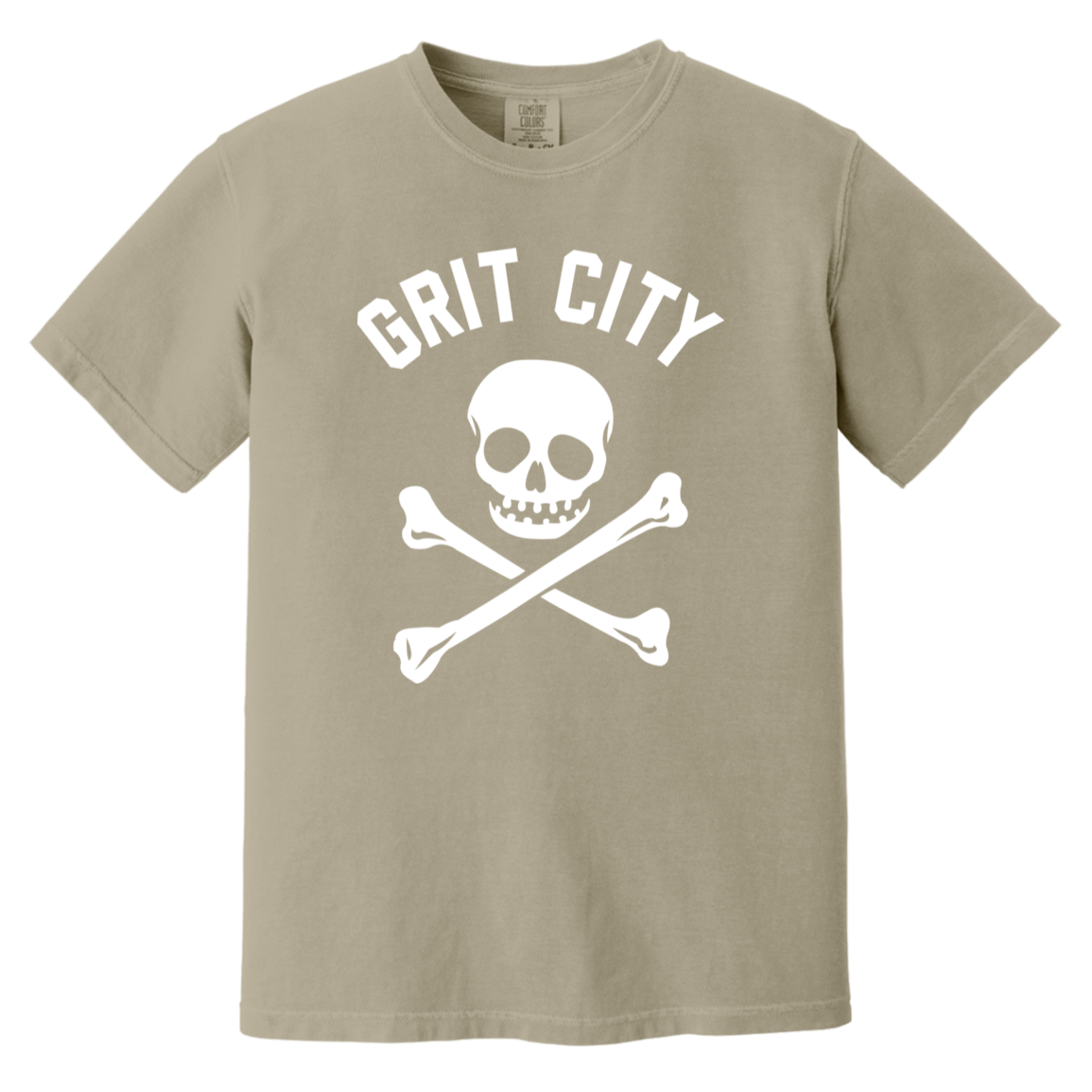 Grit City Cross Bones - White Vintage Washed T-Shirt