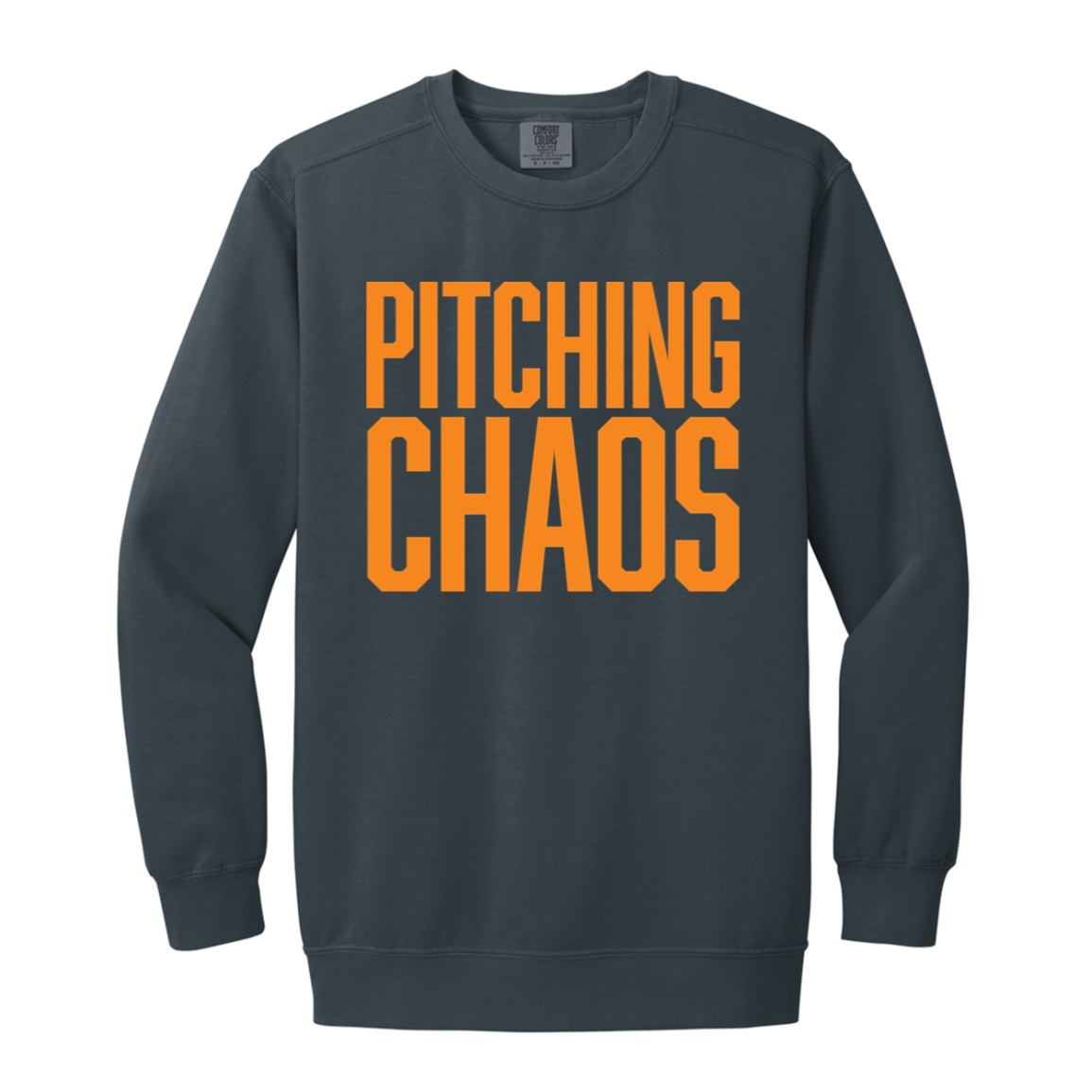 Pitching Chaos Orange Vintage Wash Crewneck Sweatshirt