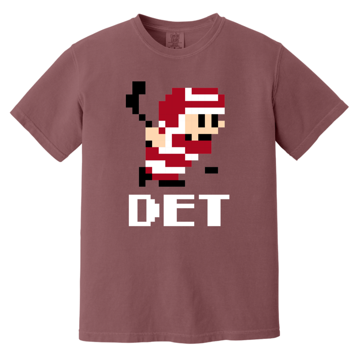 8bit Det Hockey - White Vintage Wash T-Shirt