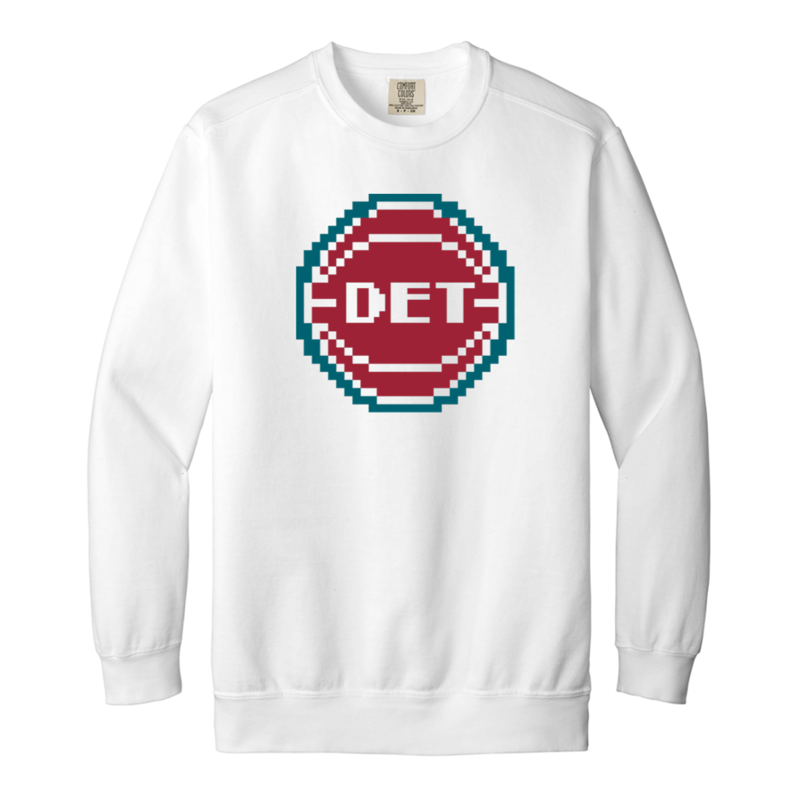8bit Detroit Basketball - Teal Vintage Wash Crewneck Sweatshirt