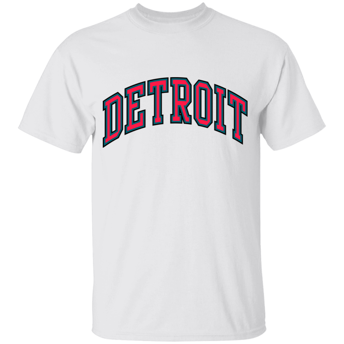 Detroit Basketball Arch - Teal Kids Unisex Classic T-Shirt