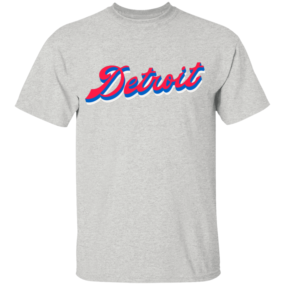 Detroit Script - Red Kids Unisex Classic T-Shirt