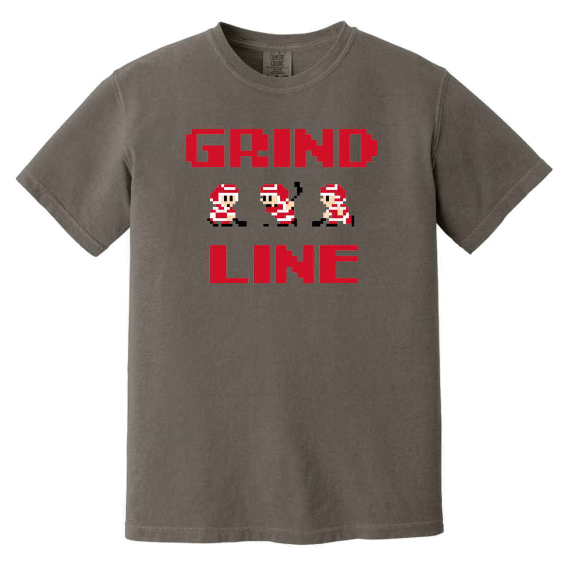 8bit Grind Line - Red + Black Vintage Wash T-Shirt
