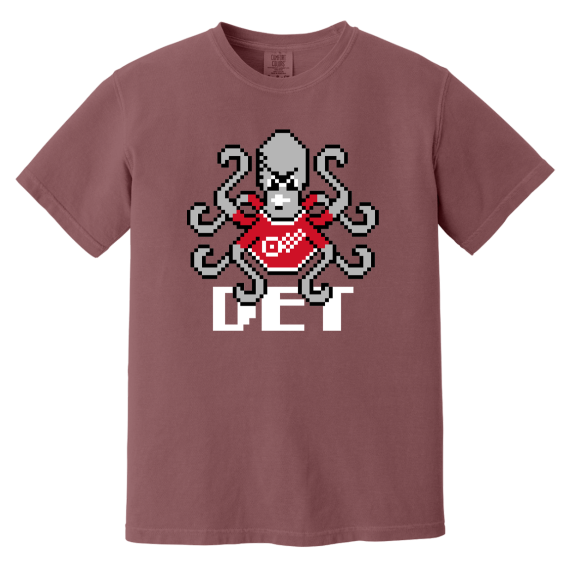 8bit Det Octopus - White Vintage Wash T-Shirt