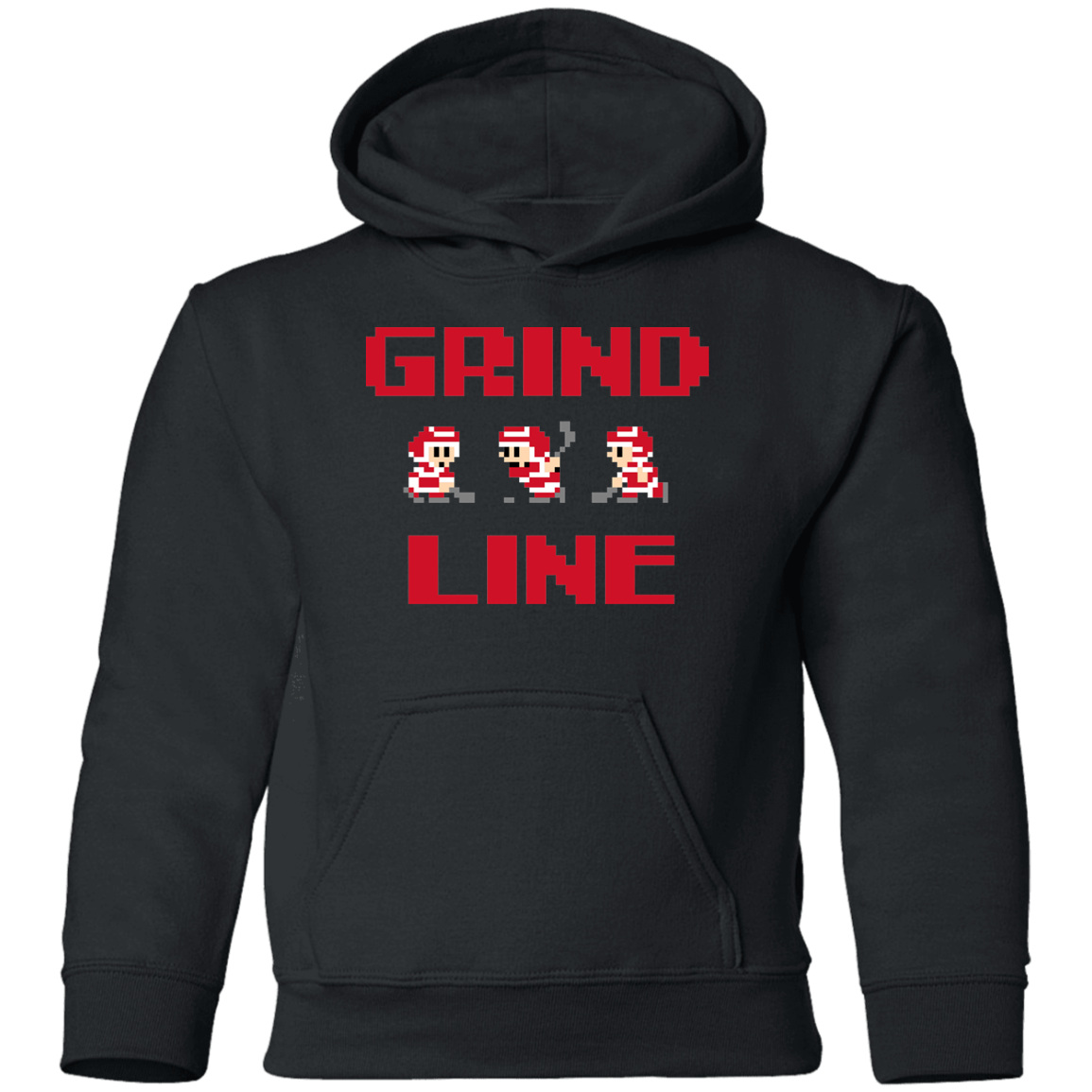 8bit Grind Line - Red Kids Unisex Classic Hoodie