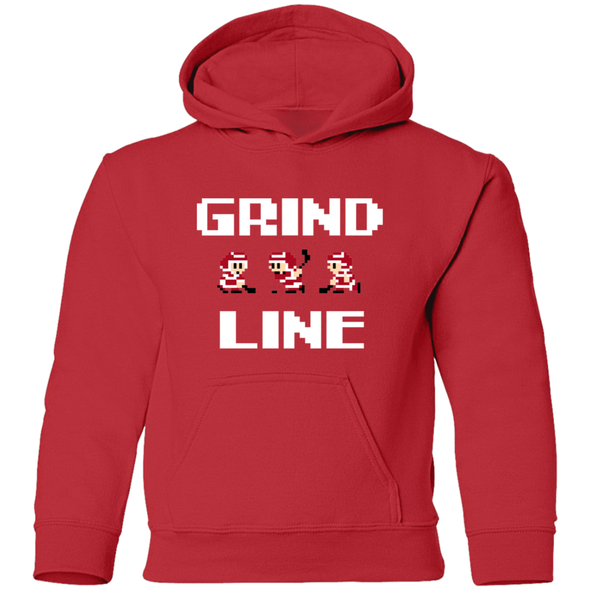 8bit Grind Line - White Kids Unisex Classic Hoodie