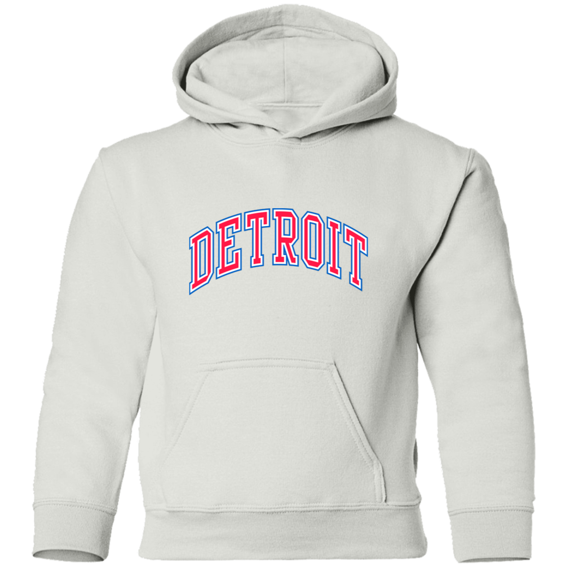 Detroit Basketball Arch - Red Kids Unisex Classic Hoodie