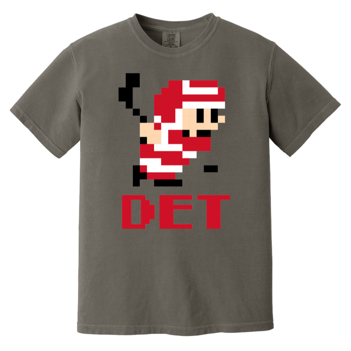 8bit Det Hockey - Red + Black Vintage Wash T-Shirt