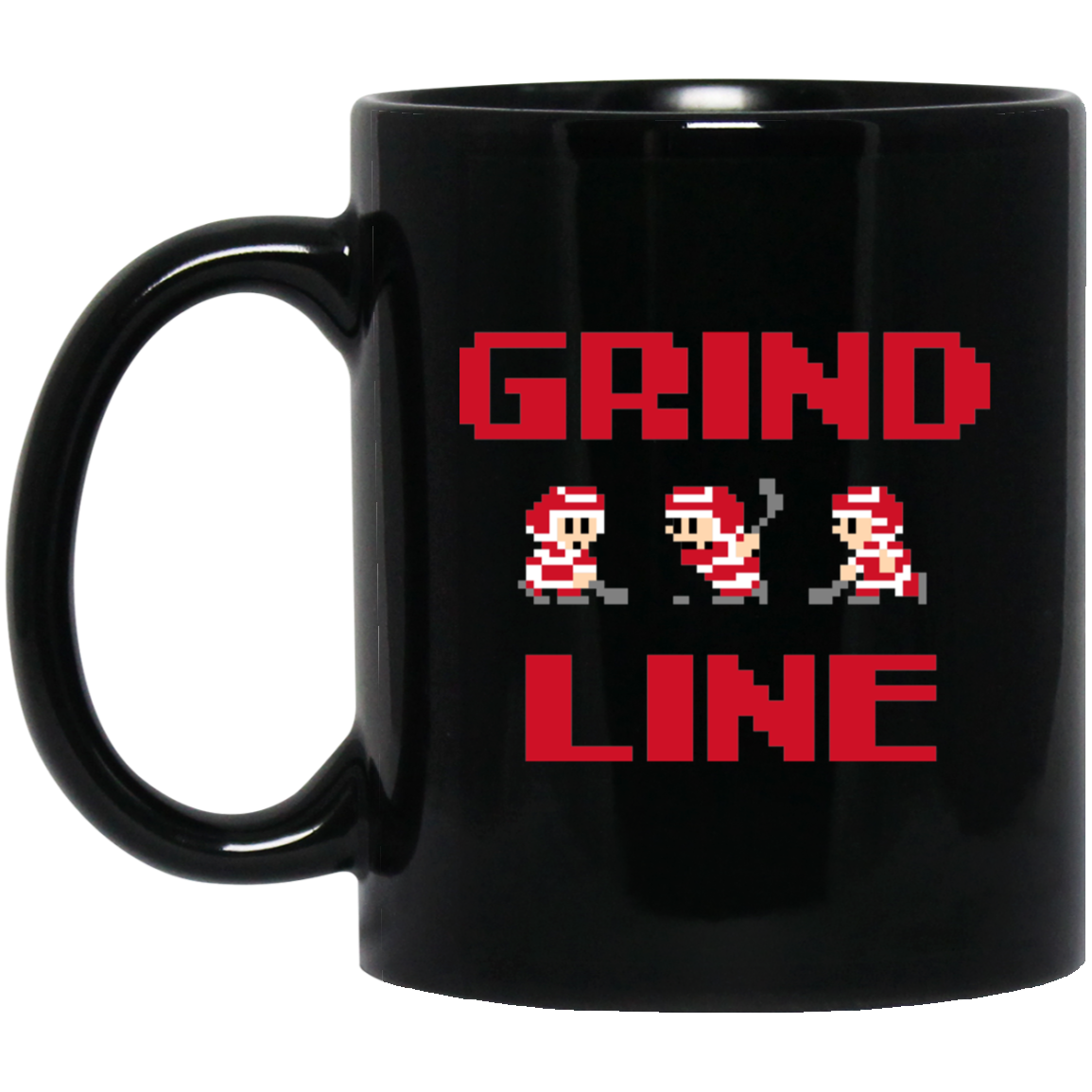 8bit Grind Line - Red Black Mug