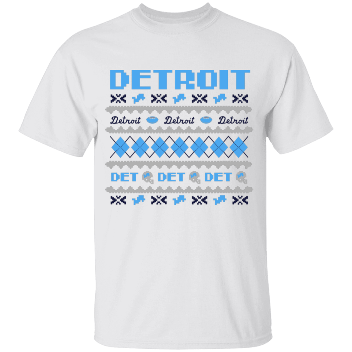 Detroit Football Sweater Blue + Grey Kids Unisex Classic T-Shirt
