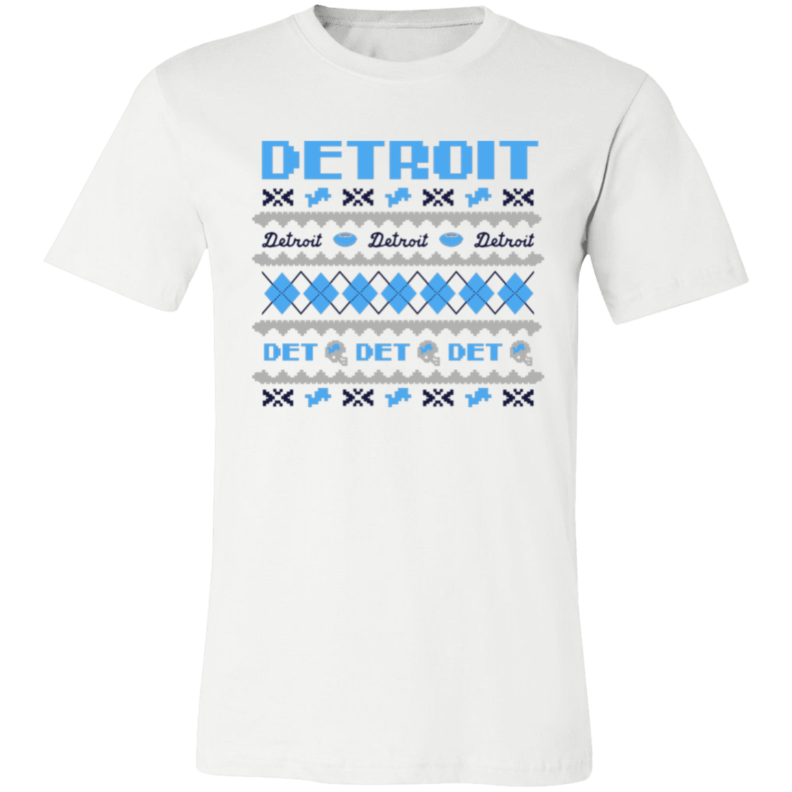 Detroit Football Sweater Blue + Grey Unisex Classic T-Shirt