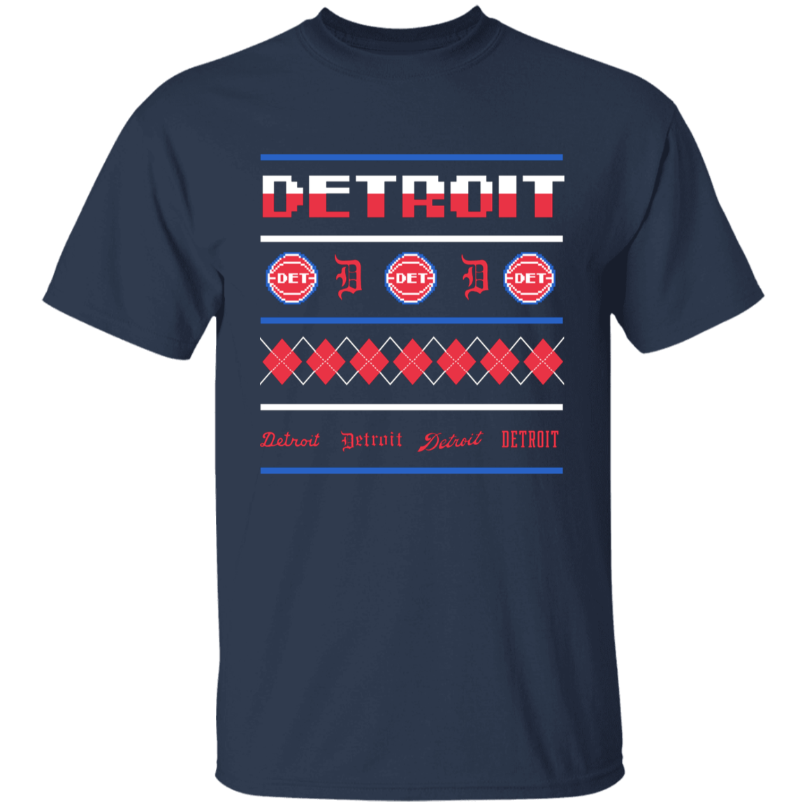 Detroit Basketball Sweater - White Kids Unisex Classic T-Shirt