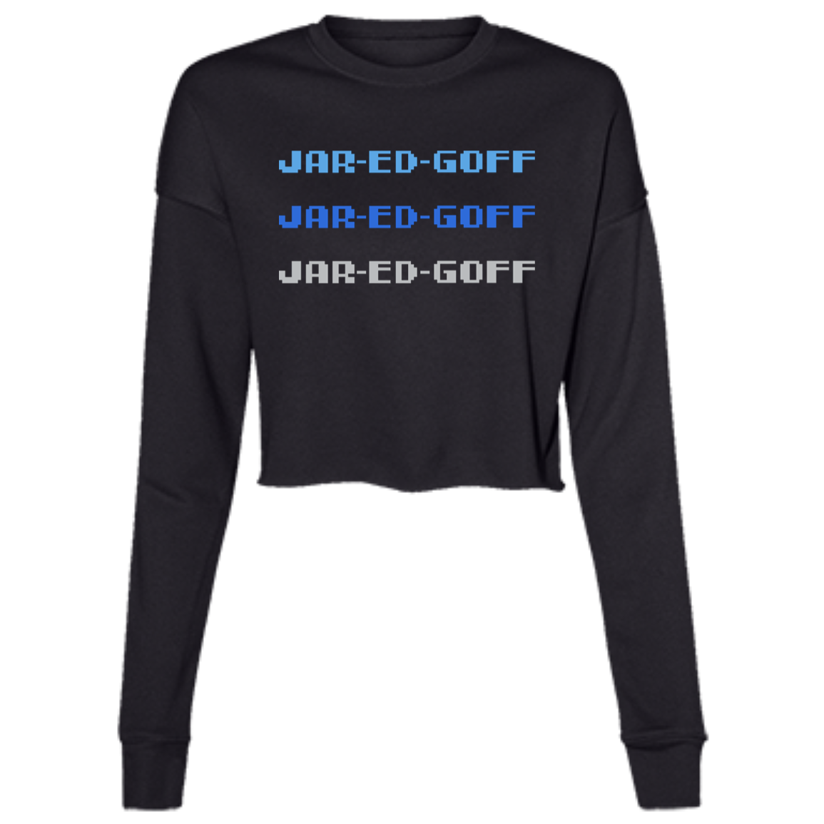 Detroit Chant - Blue + Grey Women's Cropped Crewneck Sweatshirt