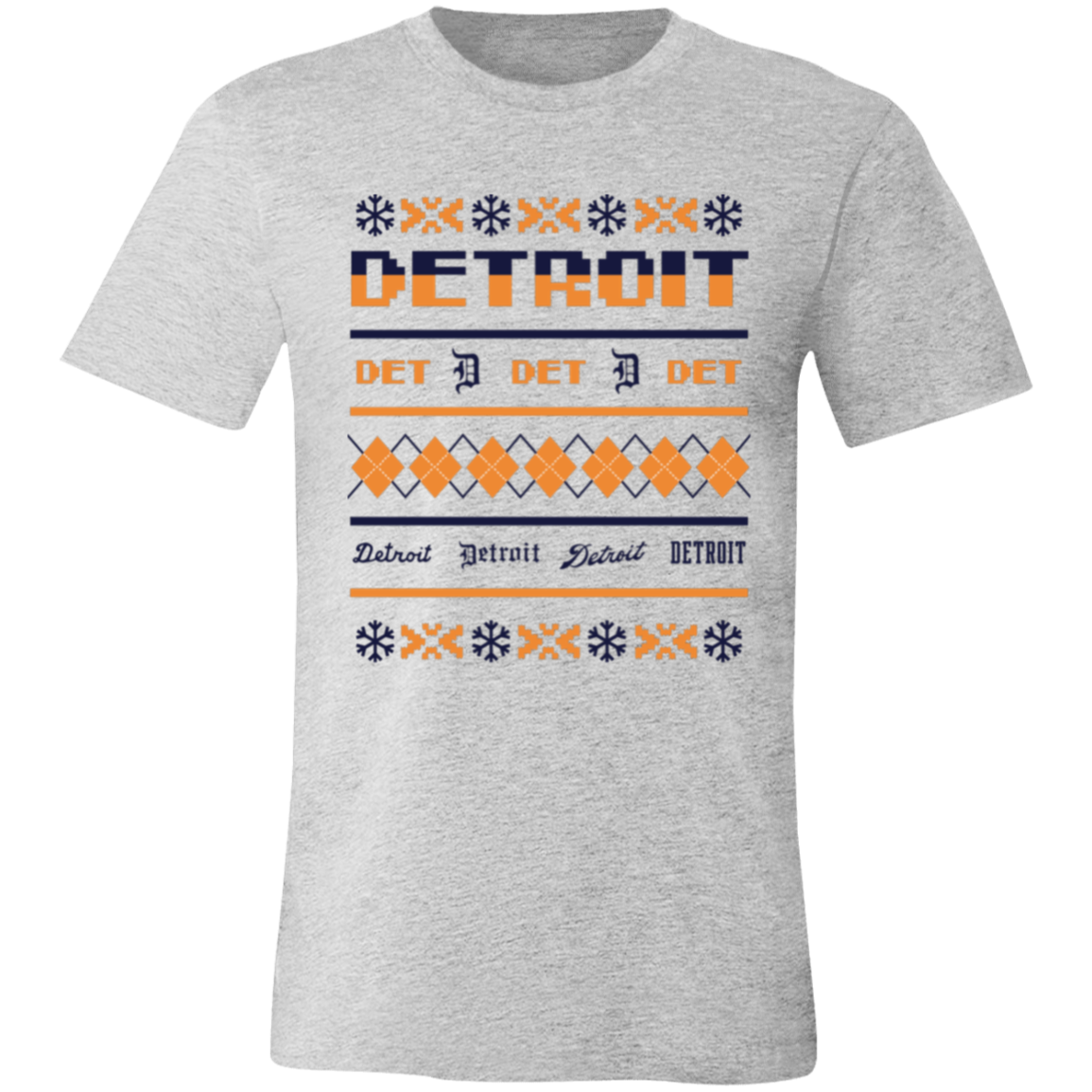 Detroit Baseball Sweater - Navy + Orange Unisex Classic T-Shirt