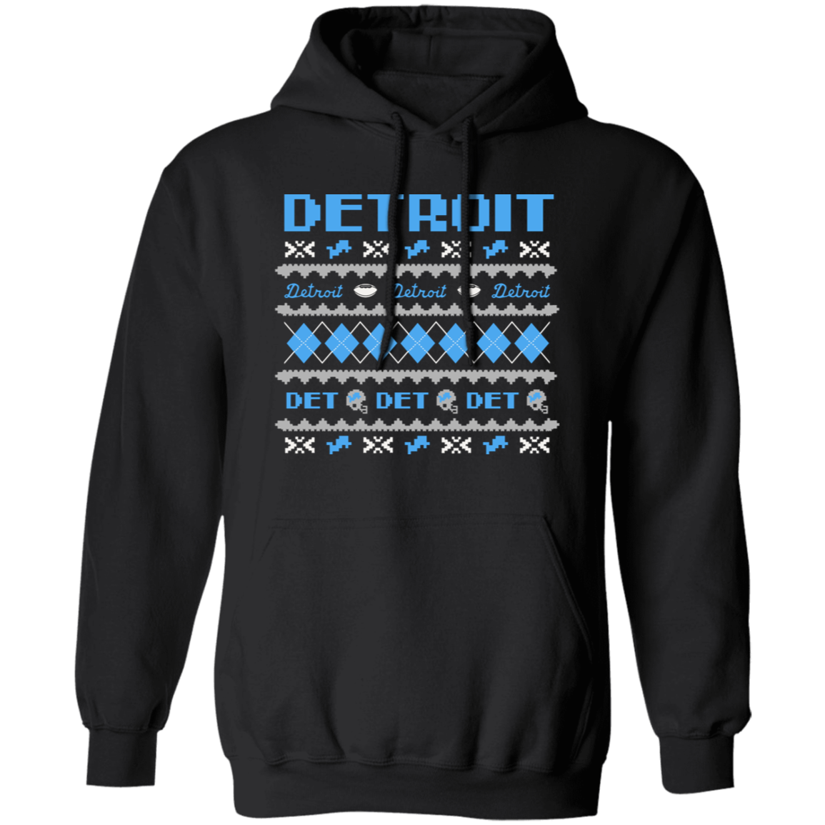 Detroit Football Sweater - Blue + White Classic Unisex Hoodie