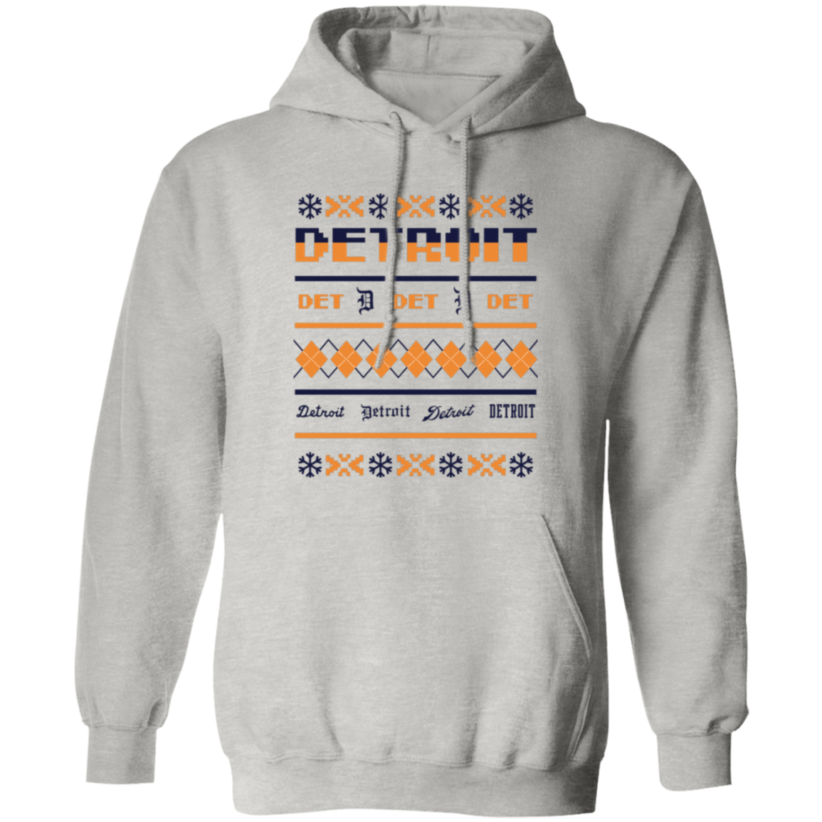 Detroit Baseball Sweater - Navy + Orange Classic Unisex Hoodie
