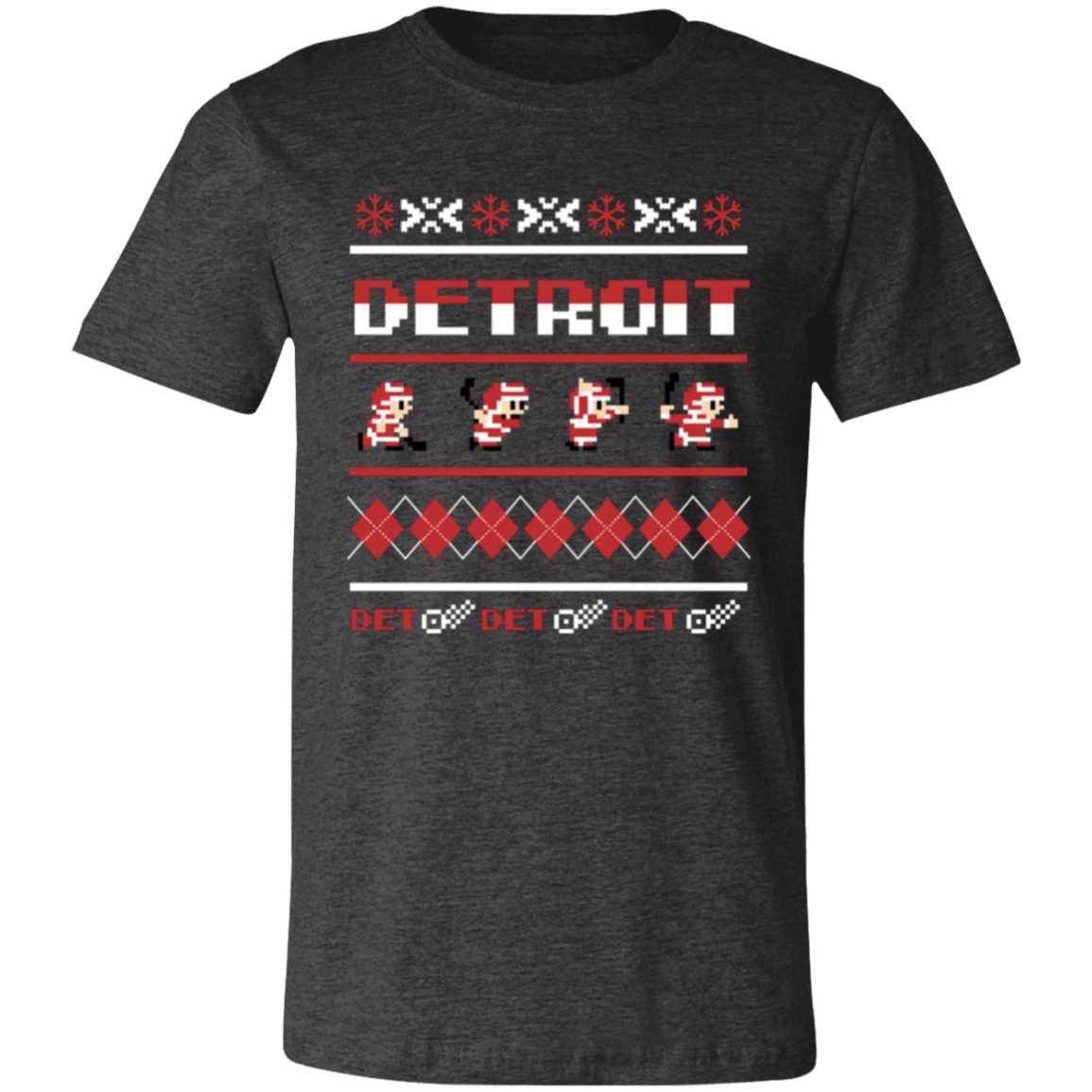 Detroit Hockey Sweater - Red + White Unisex Classic T-Shirt