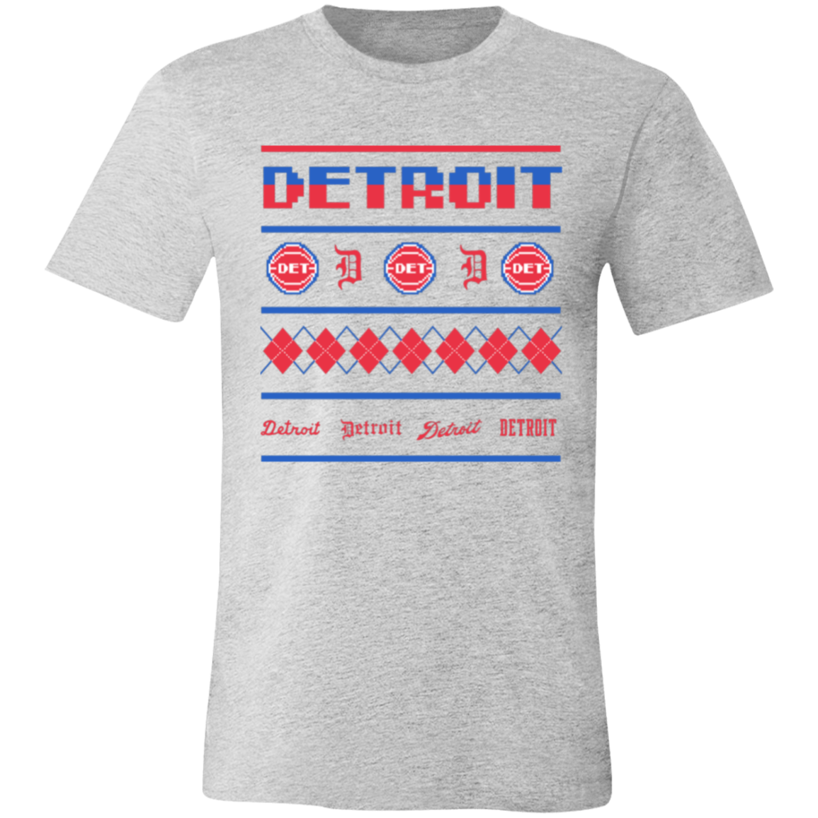 Detroit Basketball Sweater - Red Unisex Classic T-Shirt