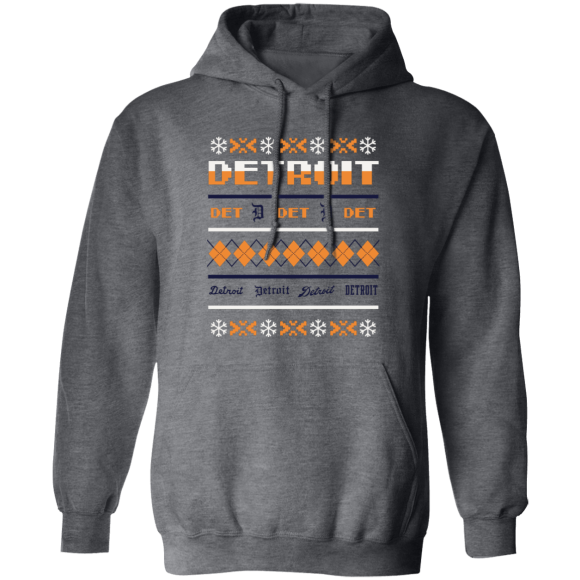 Detroit Baseball Sweater - Orange + White Classic Unisex Hoodie