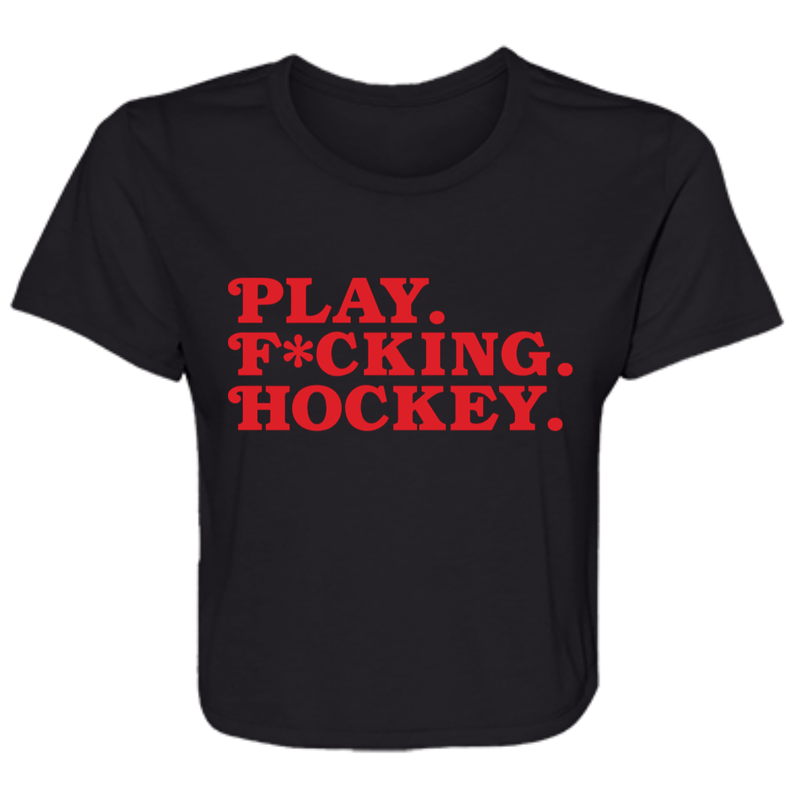 Play FKN Hockey - Red Flowy Cropped Tee