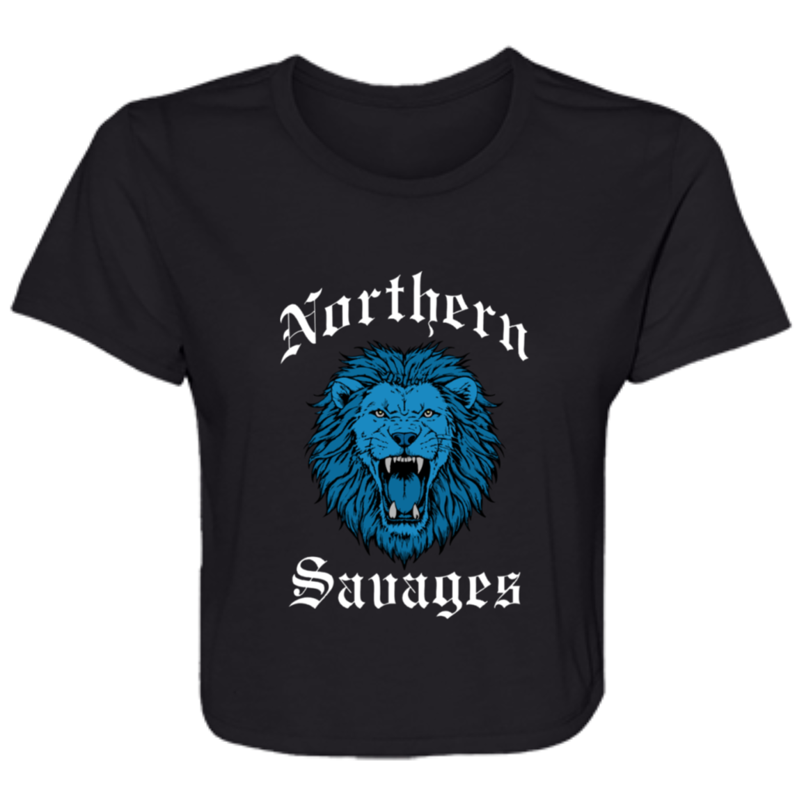 Northern Savages - Honolulu Blue + White Flowy Cropped Tee