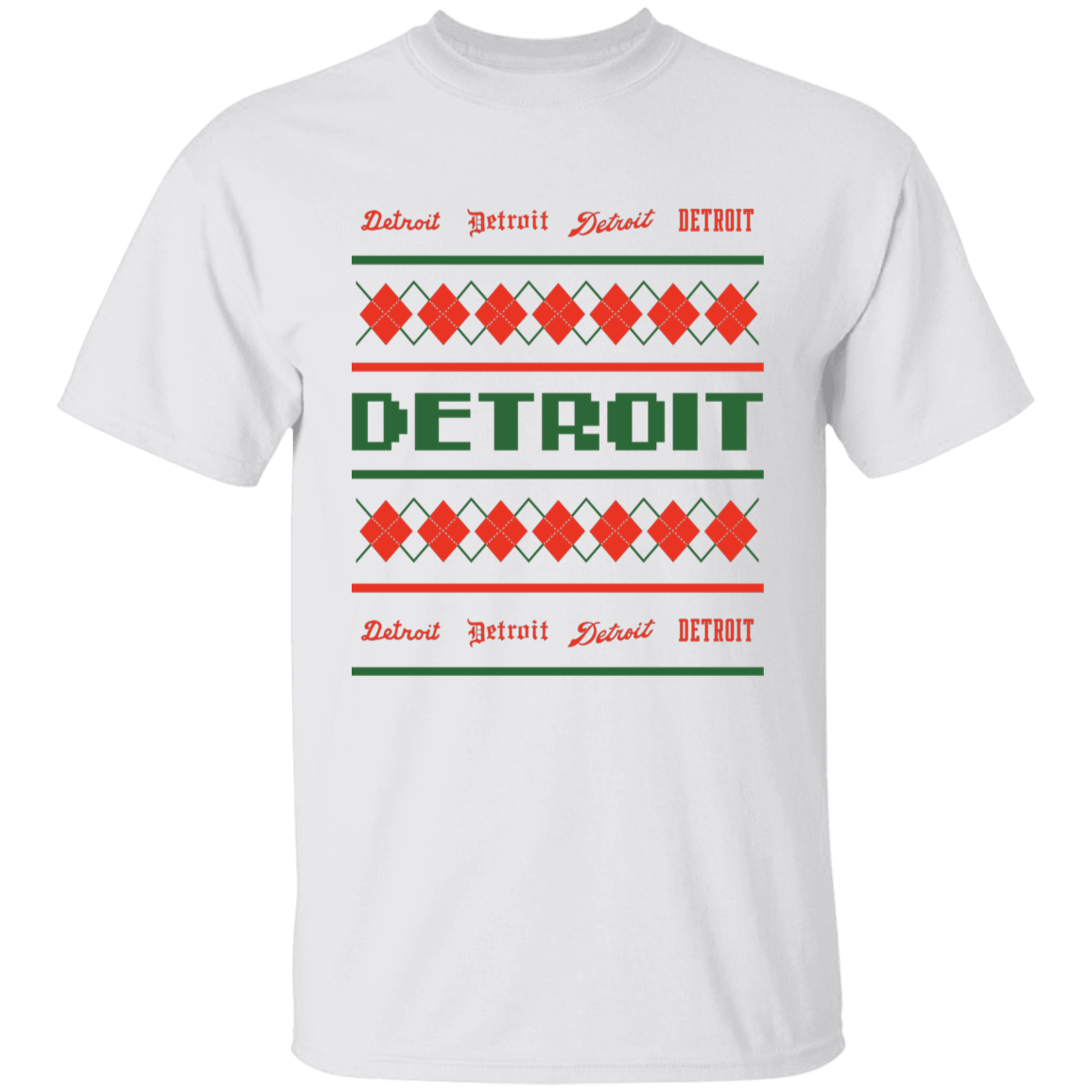 Detroit City Ugly Christmas Sweater Kids Unisex Classic T-Shirt
