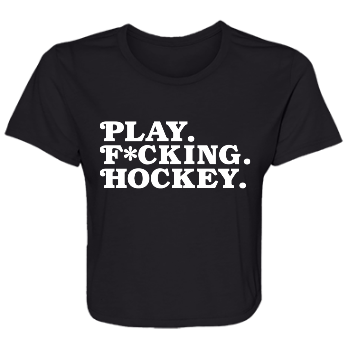 Play FKN Hockey - White Flowy Cropped Tee