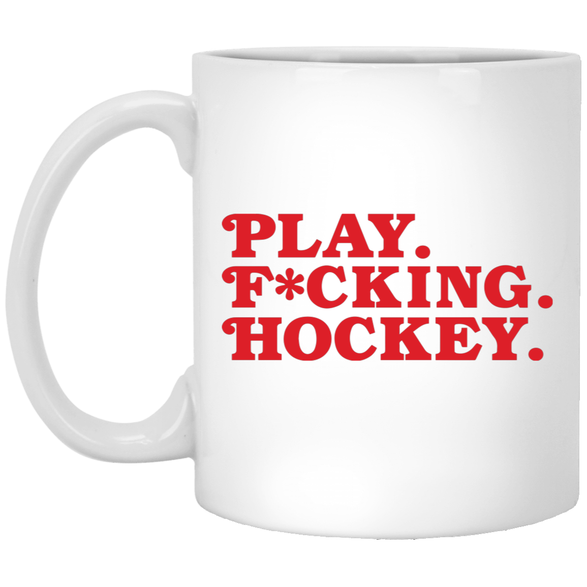 Play FKN Hockey - Red White Mug