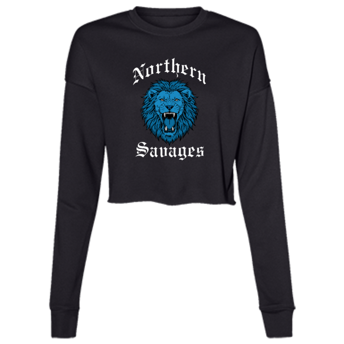 Northern Savages - Honolulu Blue + White Women's Cropped Crewneck Sweatshirt