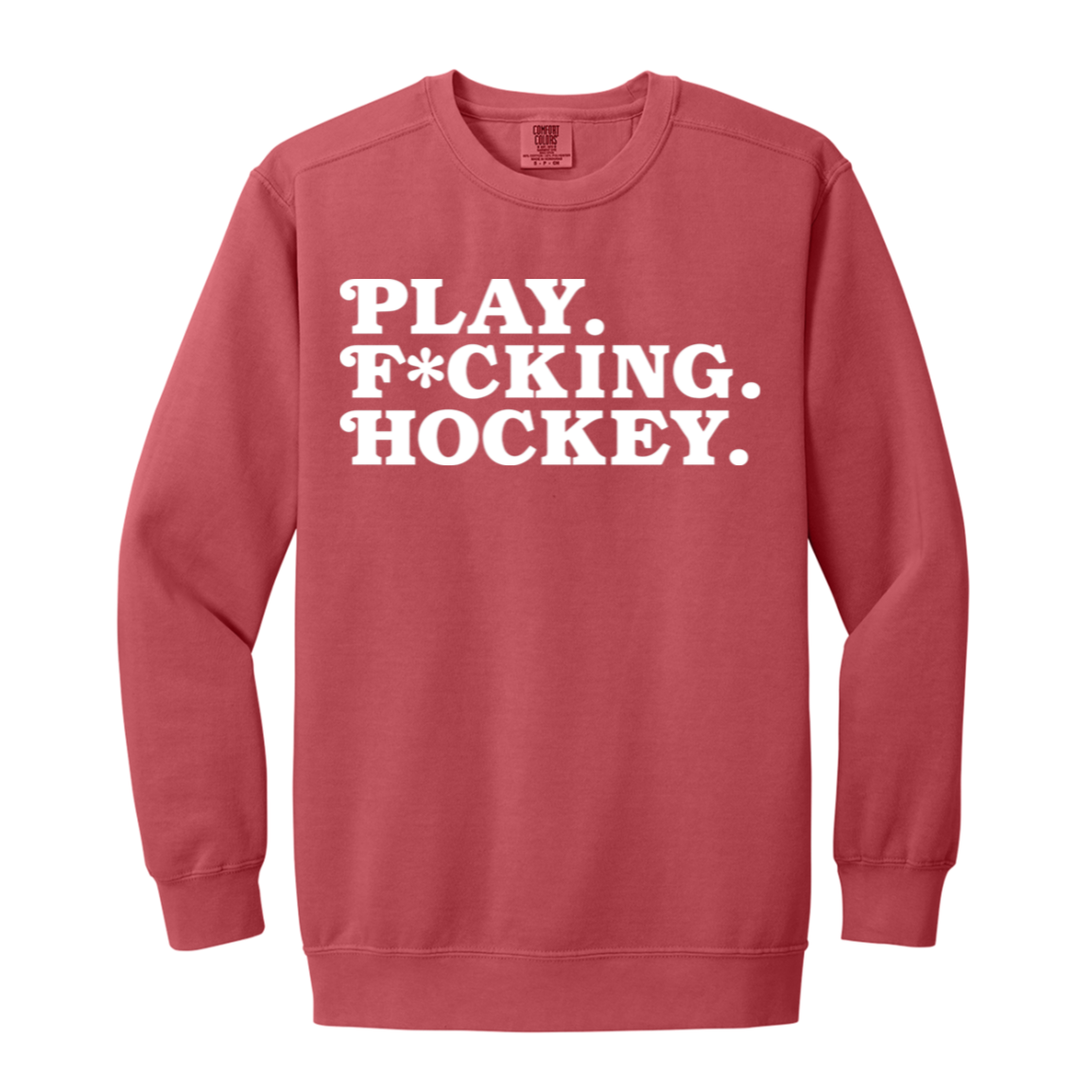 Play FKN Hockey - White Vintage Wash Crewneck Sweatshirt