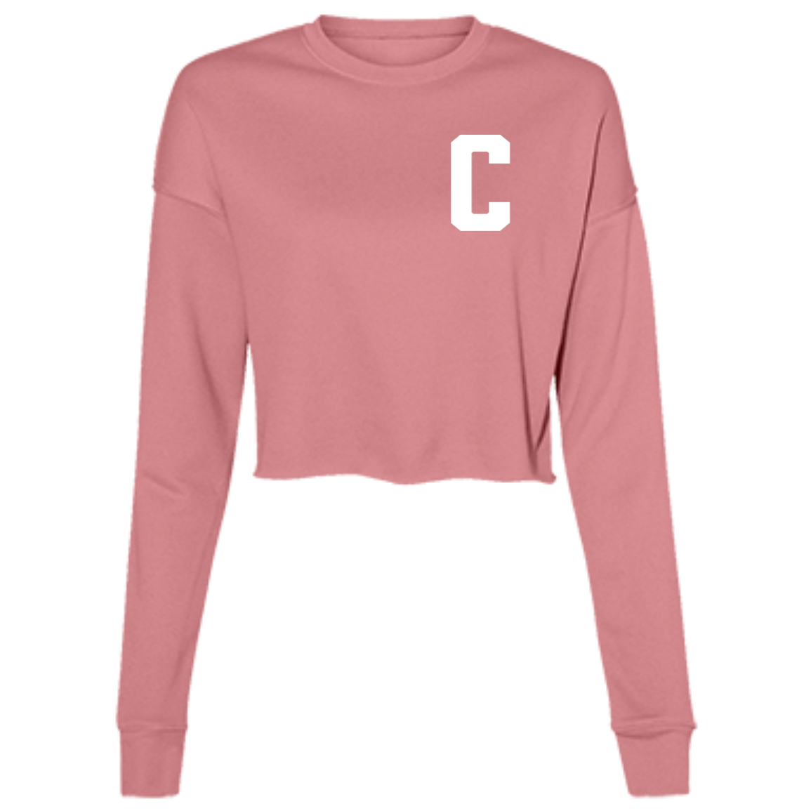 Hockey Captains C - White Women's Cropped Crewneck Sweatshirt