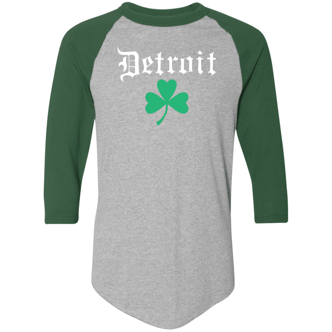 Old English Detroit Shamrock - White Classic Raglan Jersey