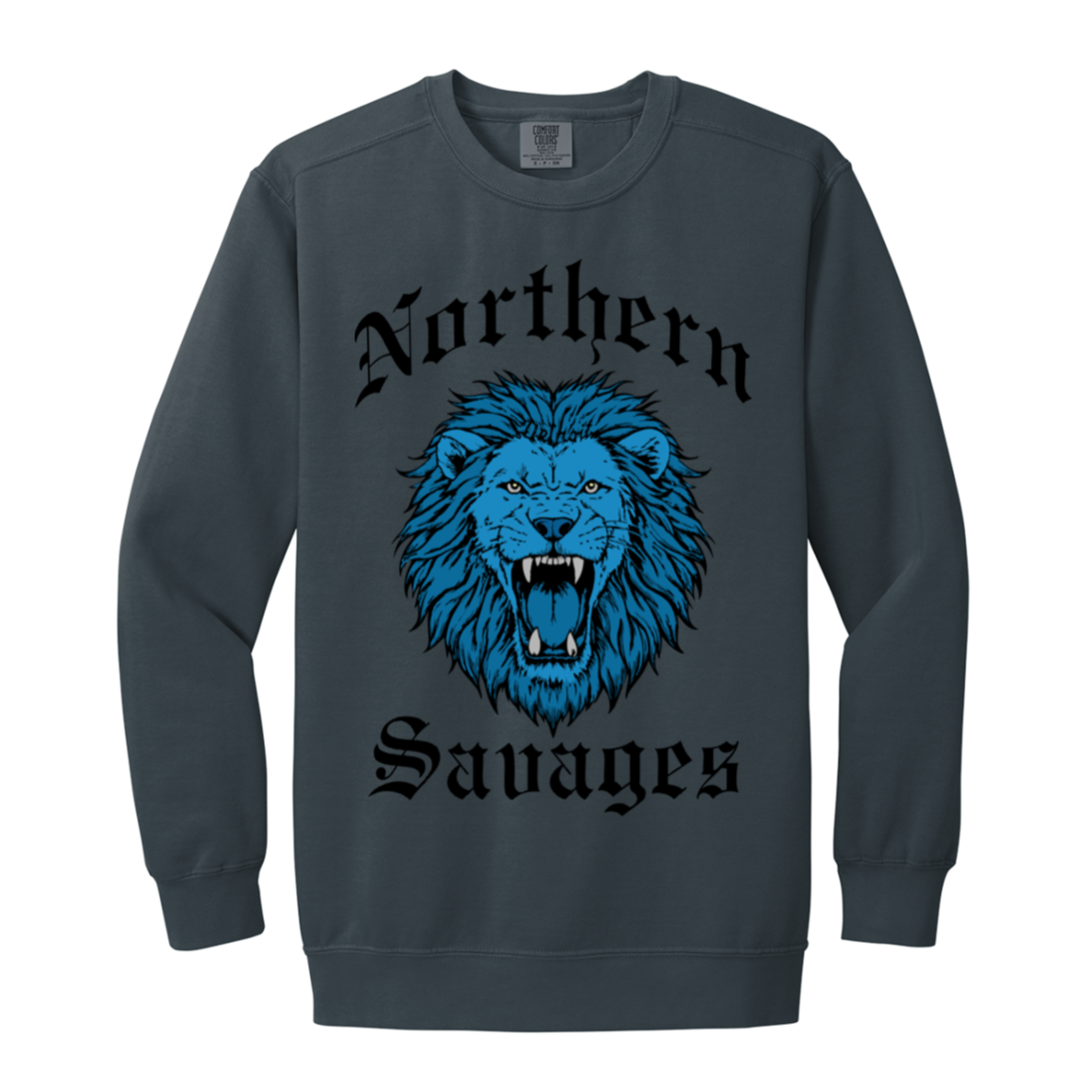Northern Savages - Honolulu Blue + Black Vintage Wash Crewneck Sweatshirt
