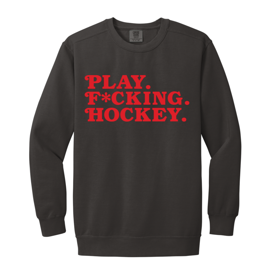 Play FKN Hockey - Red Vintage Wash Crewneck Sweatshirt