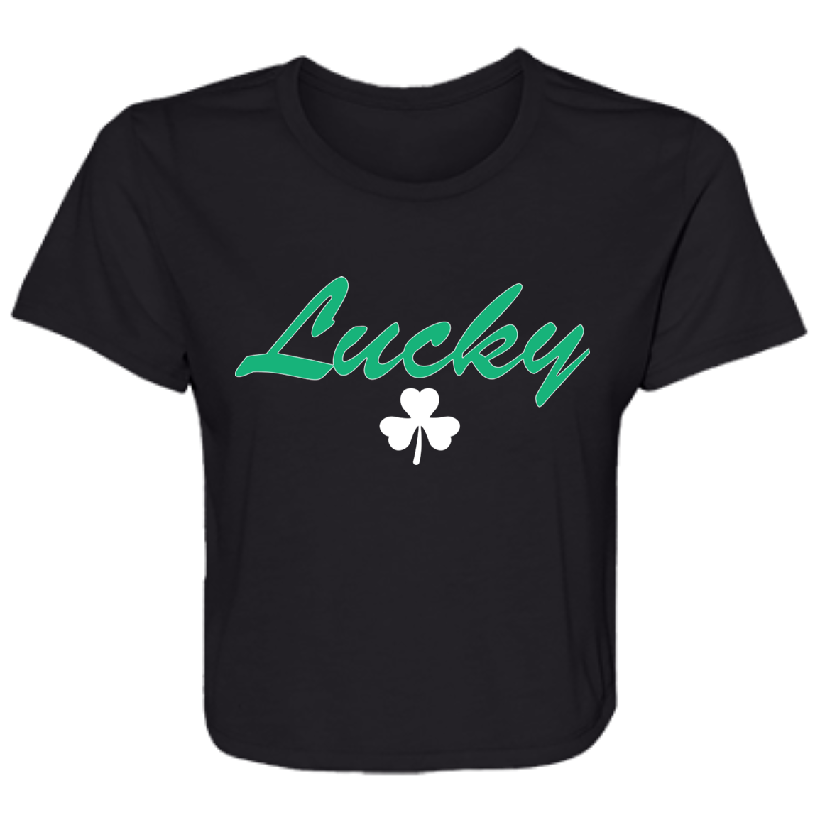 Luck Script - White Flowy Cropped Tee