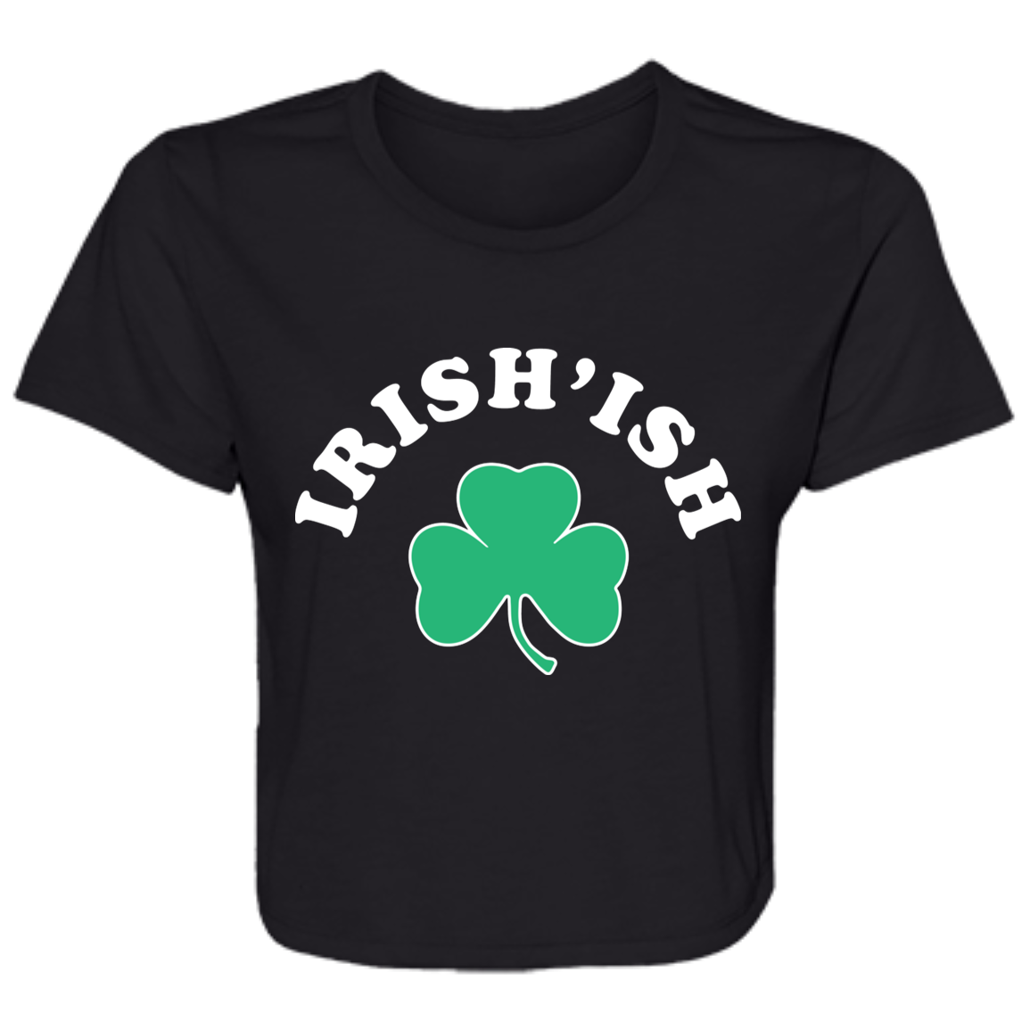 Irish-ish - White Flowy Cropped Tee